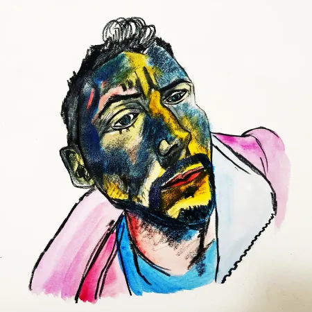 Coloured self portrait