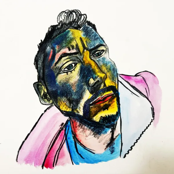 Coloured self portrait